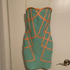Mint & Orange Bandage Dress, gently used